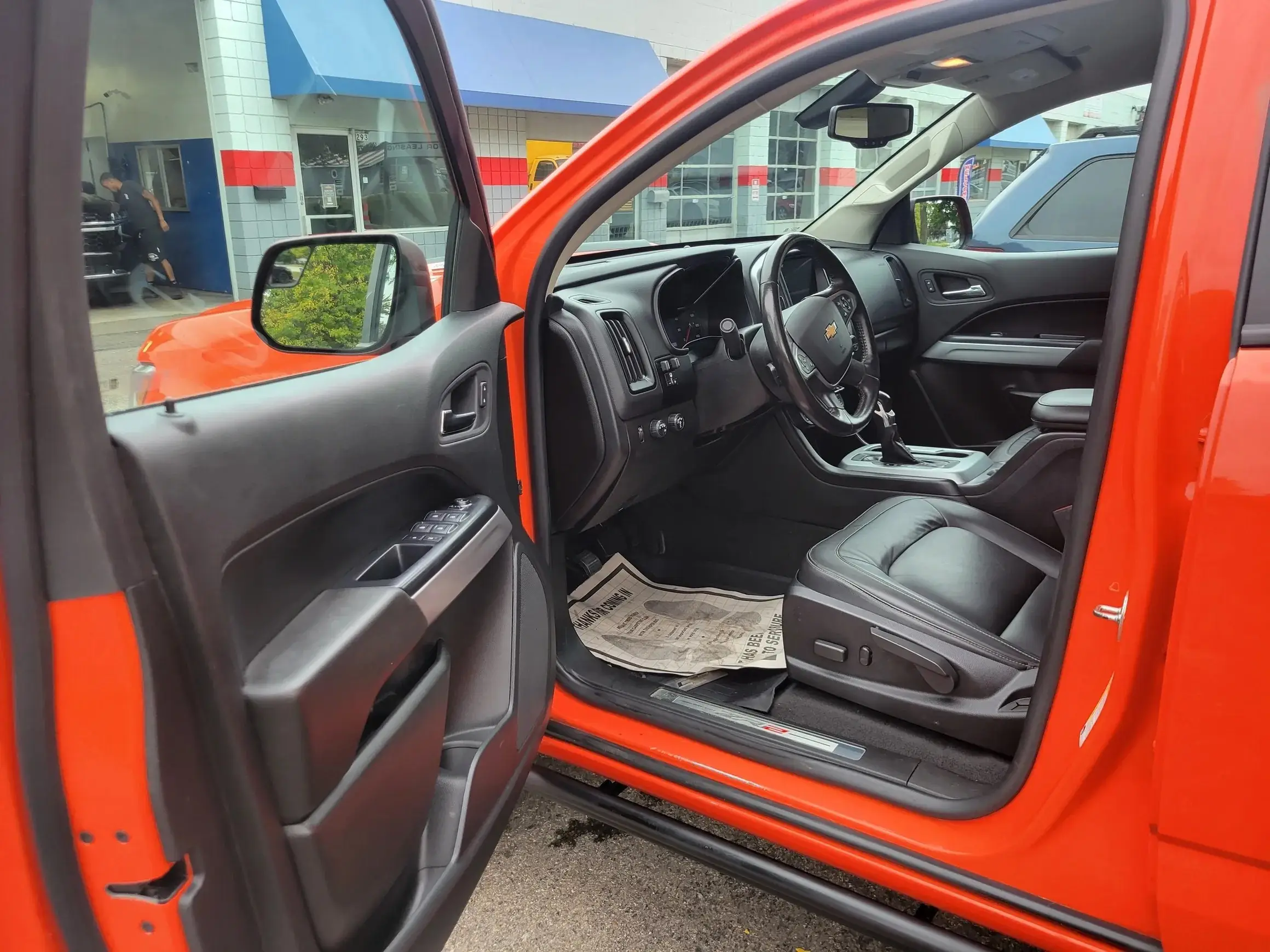 The interior and door sill of a Chevrolet after detailing