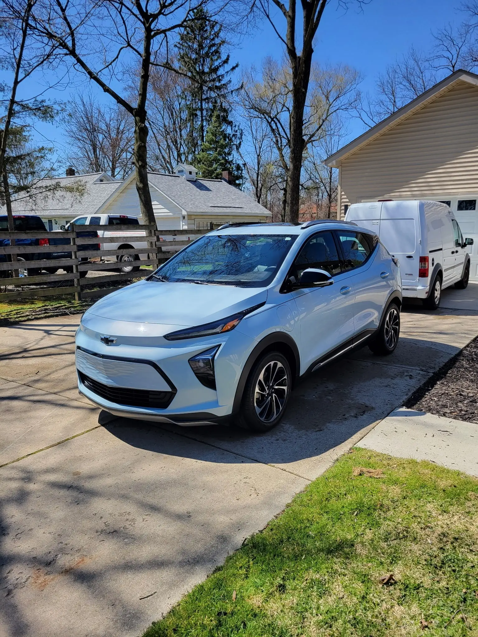 A car detailed on the customer's own driveway by the Fast Track Detailing Solutions mobile unit in Oakland County, Michigan